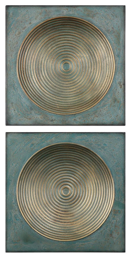 Uttermost Sybil Antique Gold Squares Set of 2