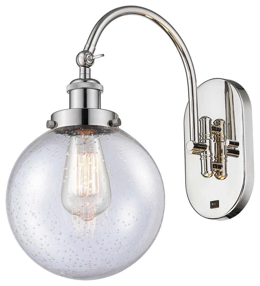 Innovations 918-1W-PN-G204-8-LED 1-Light Sconce, Polished Nickel