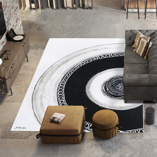 Circuli II Circles Art Area Rug, 7.5'x10.3'