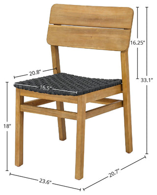 Ivory Coast Acacia Outdoor Dining Chair, Light Teak, Set of 2