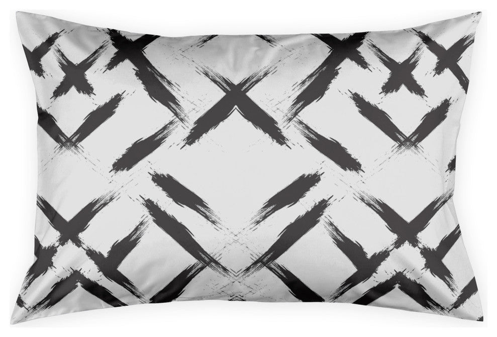 Black Brush Strokes King Pillow Sham