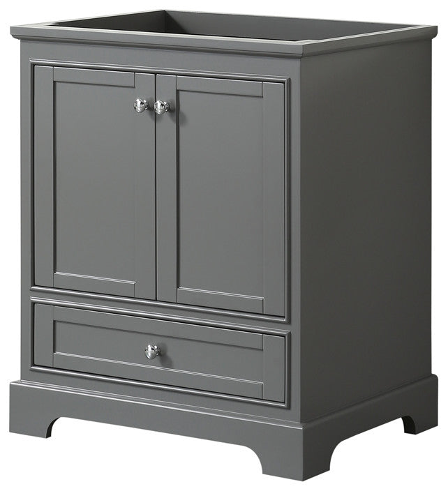 Deborah 30" Dark Gray Single Vanity, No Top, No Sink, No Mirror