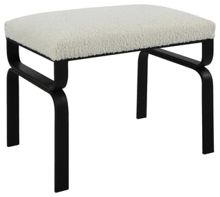 Diverge White Shearling Small Bench