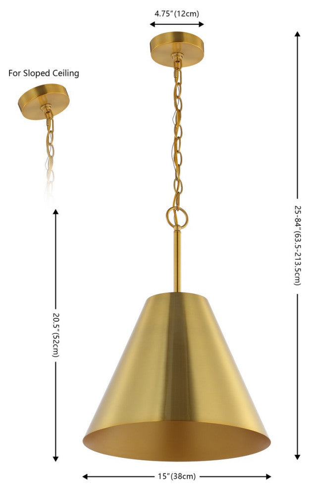 Safavieh Jenner 15" Pendant, Brass