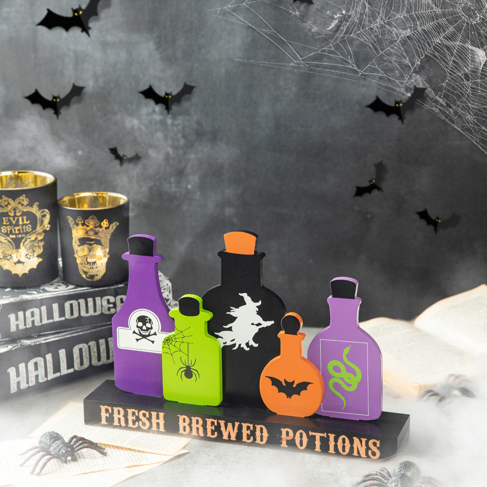 14"L Halloween Poison Bottles Table decor