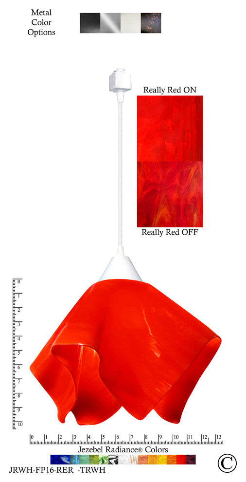 Jezebel Radiance Flame Large Track Light, Fiery Red