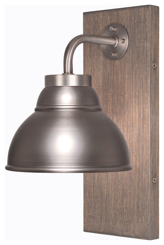 Oxbridge Wall Sconce, Graphite & Painted Distressed Metal, 7" Graphite Shade