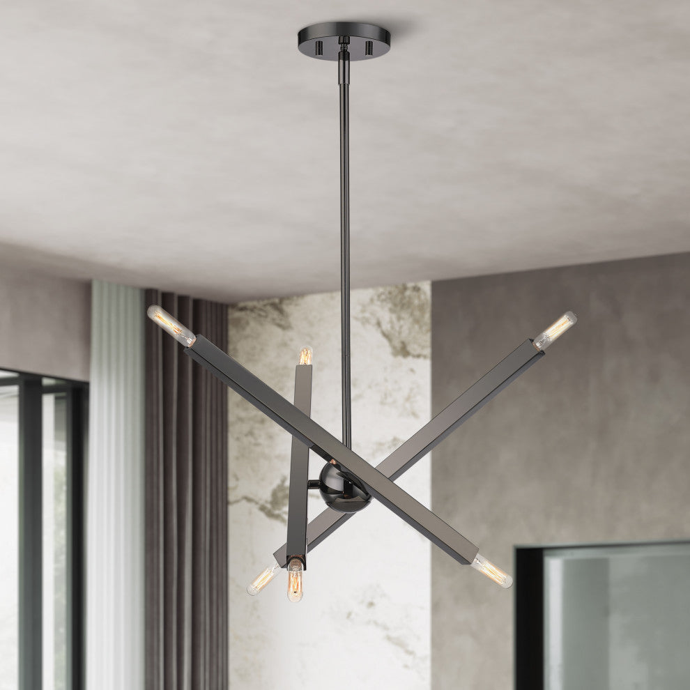 Monaco 6-Light Black Chrome Chandelier