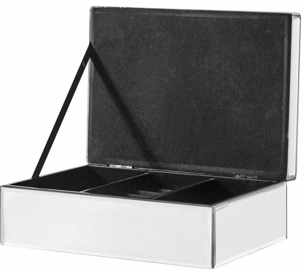 Sparkle 10" Contemporary Crystal Jewelry Box In Clear