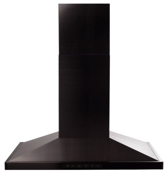 ZLINE 36" Convertible Vent Island Mount Range Hood in Black Stainless Steel