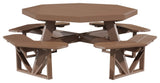 Poly Octagon Picnic Table, Chestnut Brown