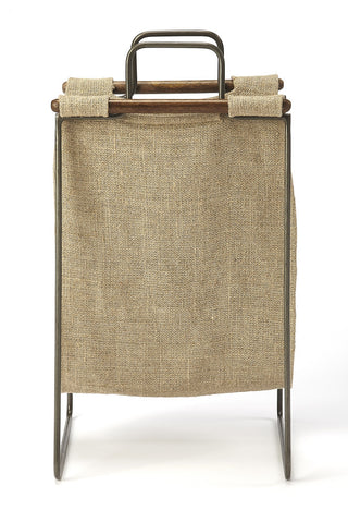 Butler Idaho Burlap and Metal Magazine Basket