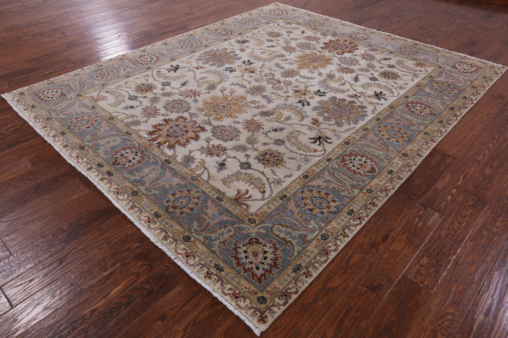 8' 1" X 9' 9" Persian Tabriz Hand Knotted Wool Rug Q9027