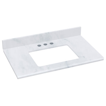 30.5-in. W  18.75-in. D Stone Top In Bianca Carara Color For 3H4-in. Faucet