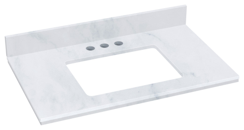 30.5-in. W  18.75-in. D Stone Top In Bianca Carara Color For 3H4-in. Faucet