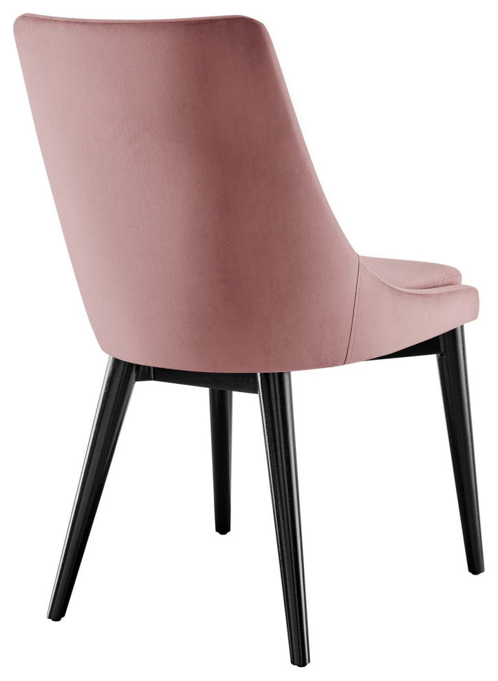 Viscount Accent Performance Velvet Dining Chairs, Set of 2, Dusty Rose