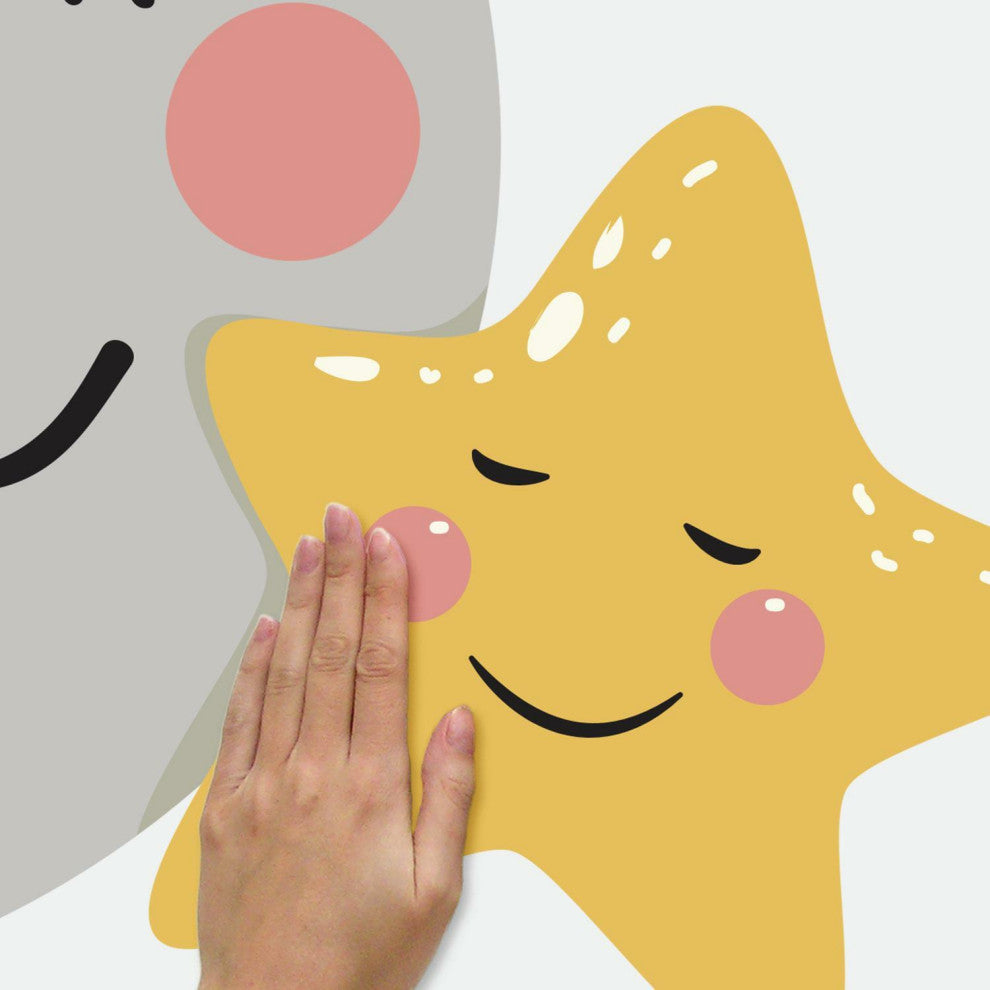 Moon And Star Peel And Stick Giant Wall Decals