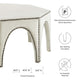 Ottoman Accent Chair, Nailhead, Ivory White, Velvet, Modern Lounge Cafe