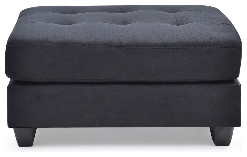 Cardiff Micro Suede Ottoman, Black