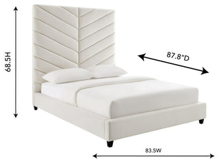 TOV Furniture Javan Cream Velvet Bed in King