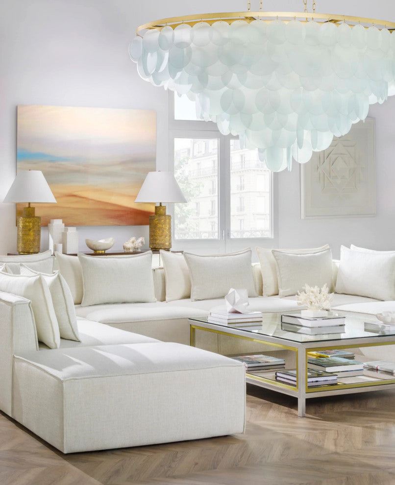 Sonder Living Windmill Glass-Topped Coffee Table