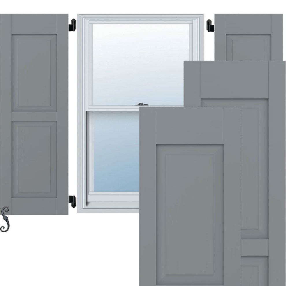 Two Equal Raised Panel Shutters (Per Pair)