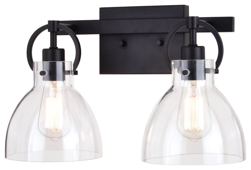 Vaxcel Lighting W0417 Ogden 2 Light 17"W Vanity Light - Matte Black