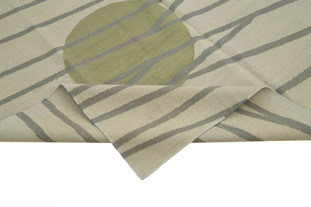Rug N Carpet - Handmade Wool 6' 4'' x 9' 8'' Flatweave Dhurrie Kilim Rug