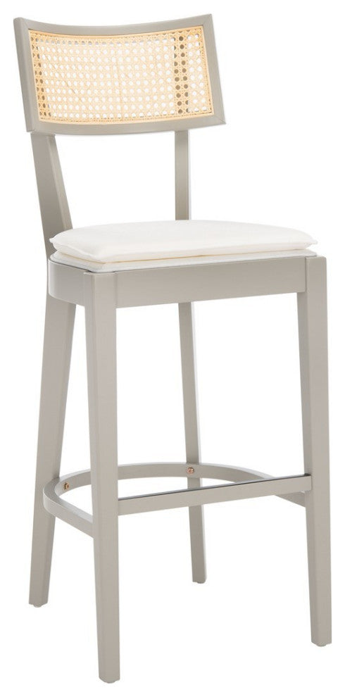 Safavieh Galway Cane Bar Stool, Grey/Natural