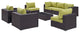 Modway Convene 8 Piece Outdoor Patio Sectional Set, Espresso