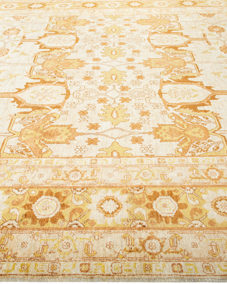 Eclectic, One-of-a-Kind Hand-Knotted Area Rug Ivory, 9' 2" x 11' 4"