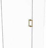Contemporary 6" Back to Back Shower Door Pull, unlacquered Brass