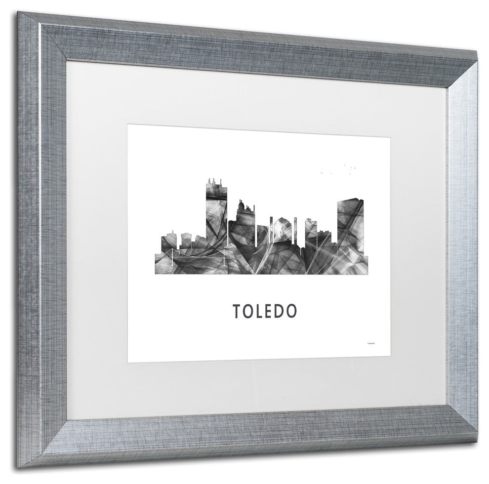 Marlene Watson 'Toledo Skyline' Matted Art, Silver Frame, White, 20x16