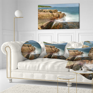 Acadia National Park Coast Oversized Beach Throw Pillow, 12"x20"