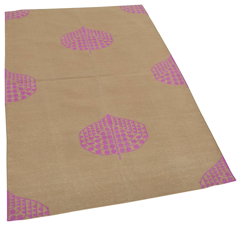 Rug N Carpet - Handmade Wool 5' 6'' x 3' 7'' Geometric Dhurrie Kilim Rug