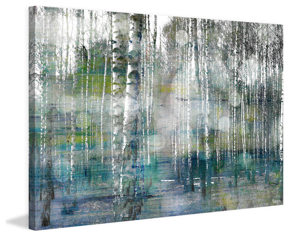 "Tree Trunk Lights" Painting Print on Wrapped Canvas, 24"x16"