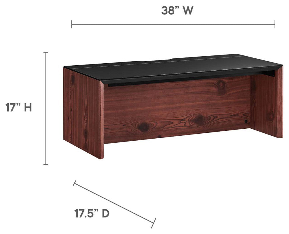 Kinetic 38" Wall-Mount Office Desk With Cabinet and Shelf, Black Cherry