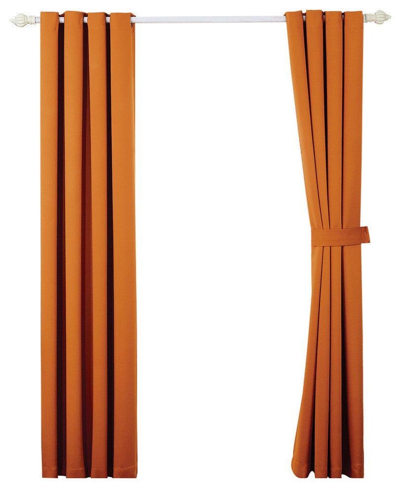 Serenta Black Out Curtains 4 Piece Sets, Burnt Orange, 54" X 96"