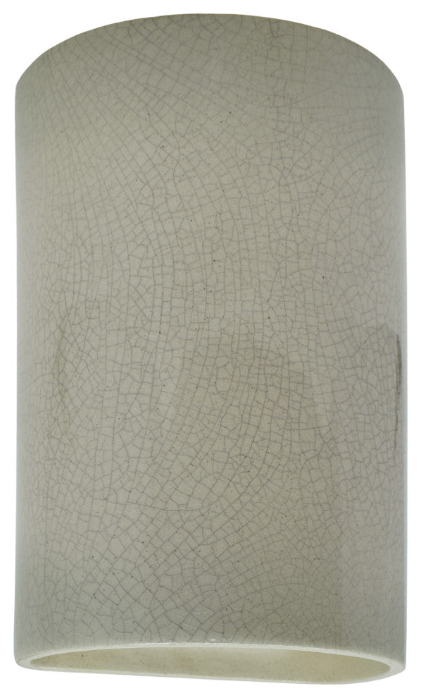 Ambiance, Small ADA Cylinder, Closed Top Wall Sconce, Celadon Green Crackle