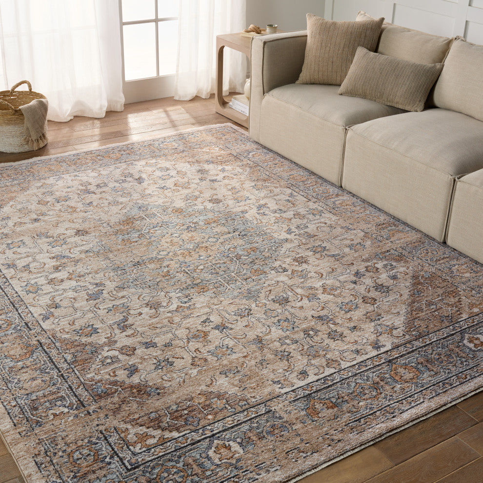 Jaipur Living Heir Medallion Beige/ Blue Area Rug 4'X6'