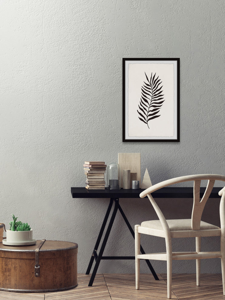"Black Fern Leaf" Framed Painting Print, 16x24