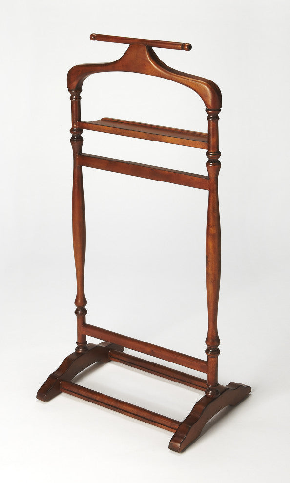 Butler Judson Valet Stand, Gray, Medium Brown