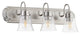 Quorum 5094-3-265 Three Light Vanity, Satin Nickel With Clear/Seeded Finish