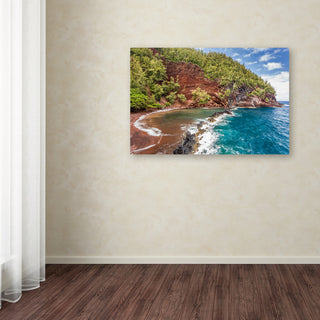 Pierre Leclerc 'Red Sand Beach Maui' Canvas Art, 19x12
