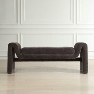 Uttermost Manson Modern Charcoal Bench