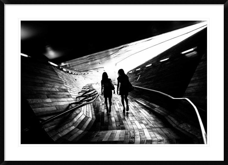 "Walking Towards The Light" Framed Digital Print by Tetsuya Hashimoto, 44x32"
