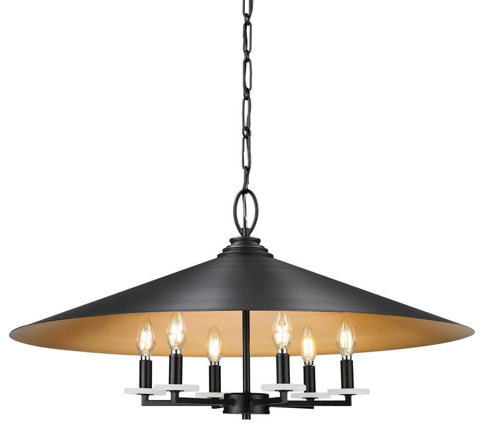 Z-Lite 1953-32 Rialto 6 Light 32"W Pendant - Matte Black