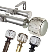 Kaylee 1" Diameter Double Curtain Rod, Black, 160-240"