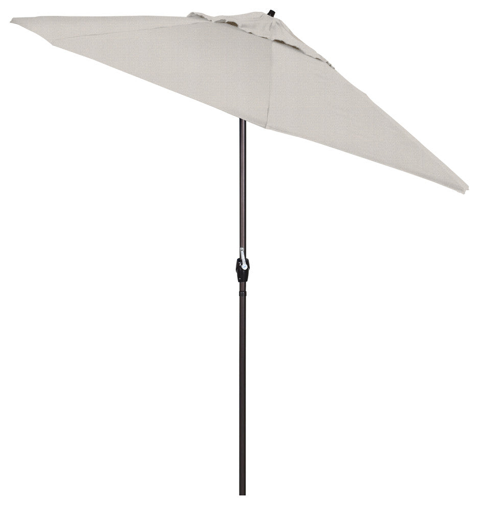9' Bronze Auto-tilt Crank Lift Aluminum Umbrella, Olefin, Woven Granite