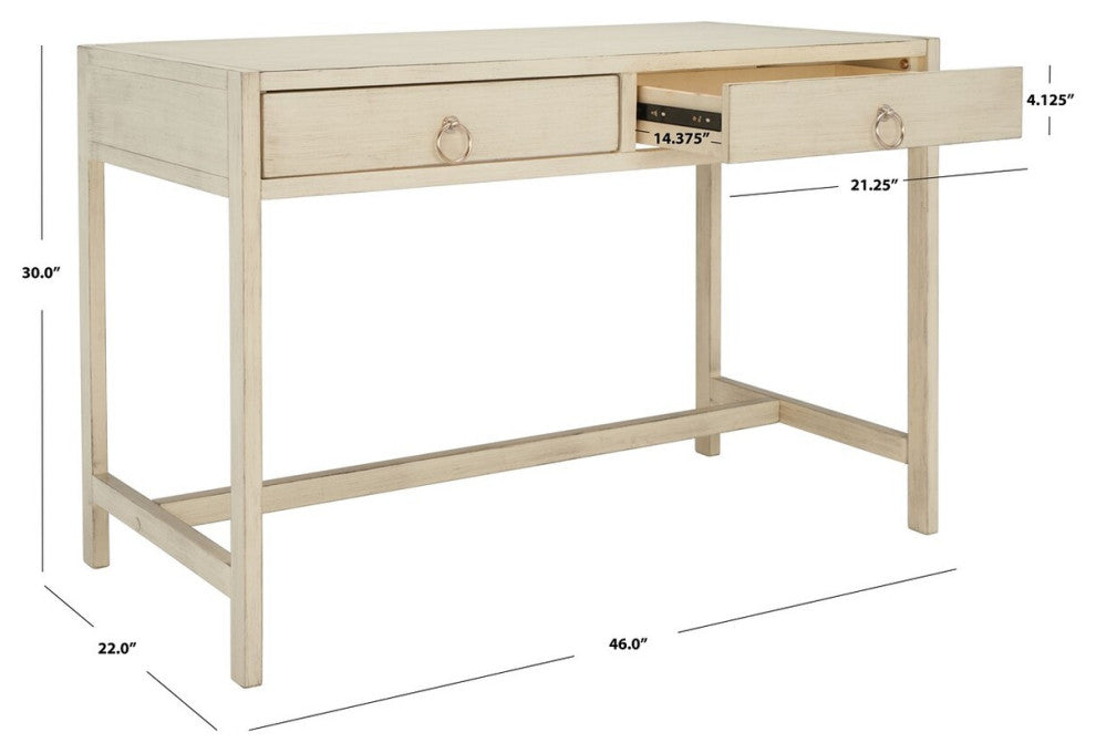 Safavieh Esther 2 Drawer Desk, Antique White